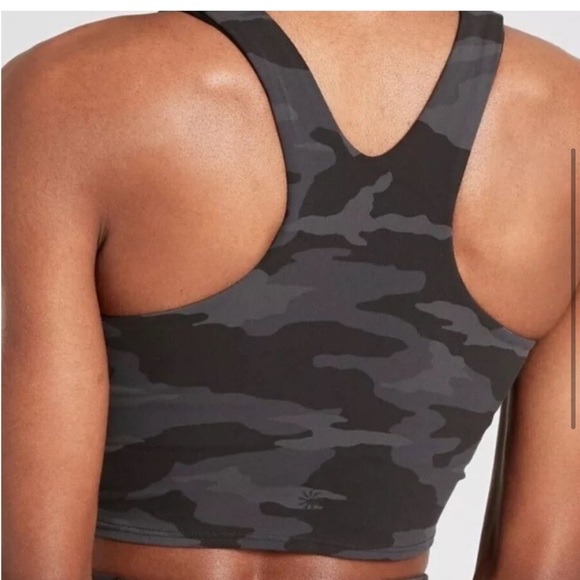 ATHLETA Conscious Crop Top Size Small Black Camo
Gray Workout Gym Run - Picture 8 of 8